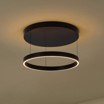 Jense 23.75" Minimalist Modern Metal Adjustable Dimmable Ring LED Pendant - JONATHAN Y